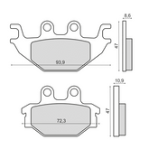 Pastiglie Freno RMS Organiche Kymco KXR 250cc Posteriore per YAMAHA YZF-R125 125 2008 - 2013